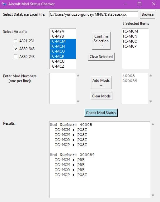 Maintenance Planning Tools screenshot